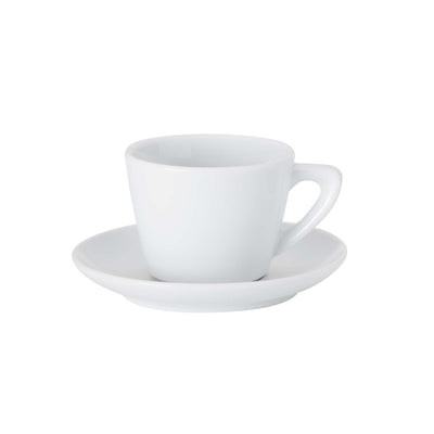 Sumatra Tazza Tè con Piattino in Porcellana Bianca 17 cl 6 Pezzi