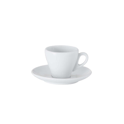 Brasile Tazza Caffè con Piattino in Porcellana Bianca 7 cl 6 Pezzi