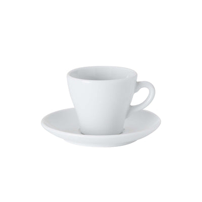 Brasile Tazza Tè con Piattino in Porcellana Bianca 16 cl 6 Pezzi