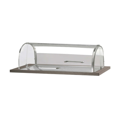 Top con Vetrina Refrigerata Dolci e Formaggi Rovere Scuro per Carrello Gueridon 90 x 50 cm H 28 cm