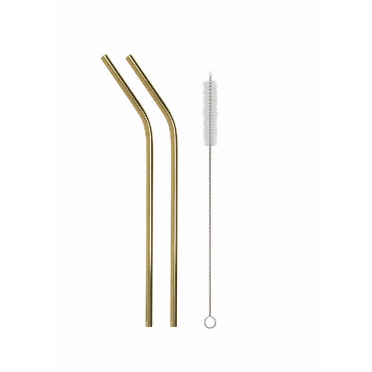 Cannucce Curve in Acciaio Inox Placcato Oro 21,5 cm con Scovolino 12 Pezzi