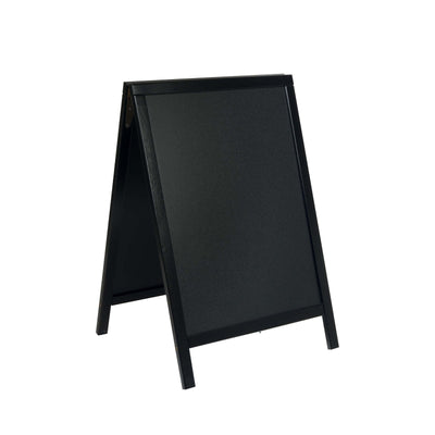 Lavagna a Cavalletto Bifacciale Nera in Legno di Pino 54,5x44 cm H 85