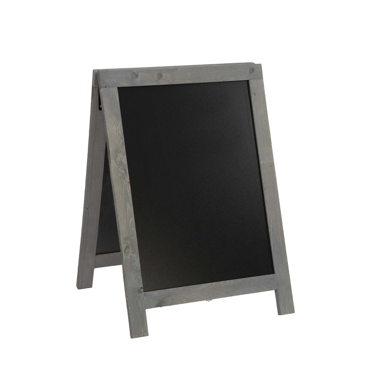 Lavagna a Cavalletto Bifacciale Grigia in Legno di Faggio 54,5x54,5 cm H 80
