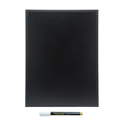 Lavagna da Muro con Cornice in Legno Nera 80x60 cm con Pennarello a Gesso Liquido