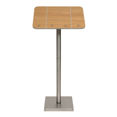 Leggio Portamenù in Legno Laminato con Fermi e Base Inox H113,7 cm
