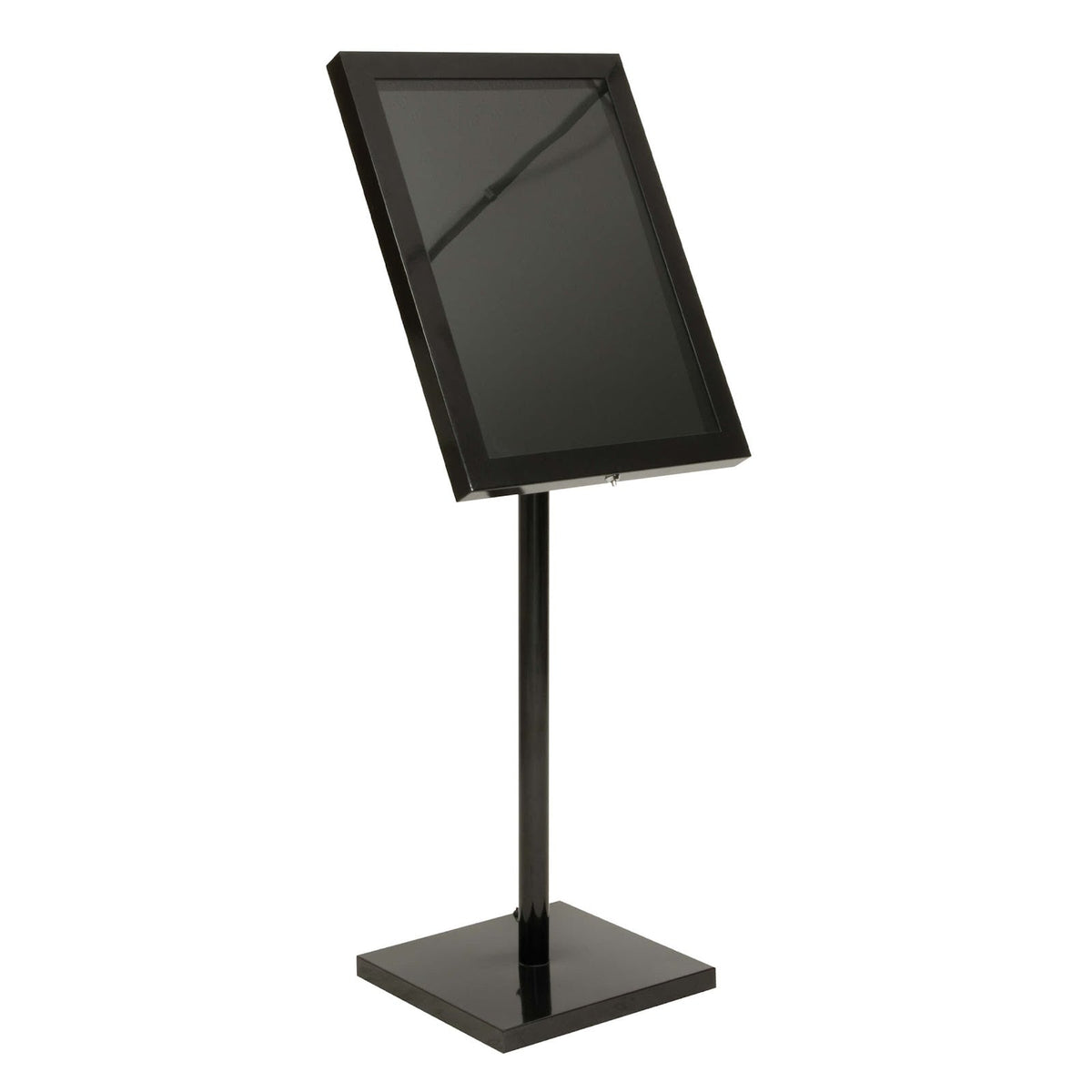 Leggio Espositore LED Nero in Acciaio Inox Verniciato 50x40 cm H138
