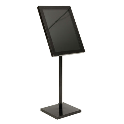 Leggio Espositore LED Nero in Acciaio Inox Verniciato 50x40 cm H138