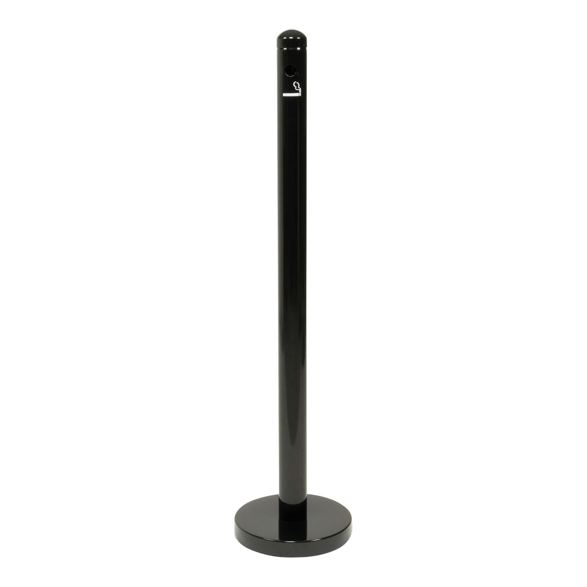 Asta Posacenere a Colonna Nero in Acciaio Inox Verniciato H100,5 cm