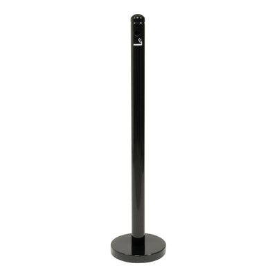 Asta Posacenere a Colonna Nero in Acciaio Inox Verniciato H100,5 cm