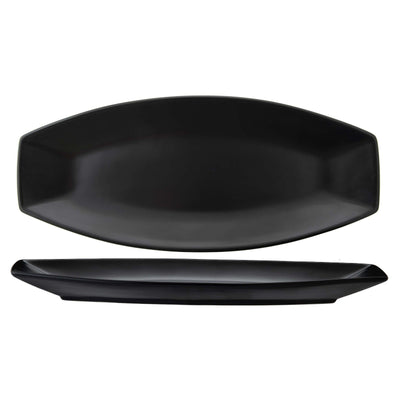 Fuji Nero Vassoio Rettangolare New Bone China 35,5x15,5 cm 3 Pezzi