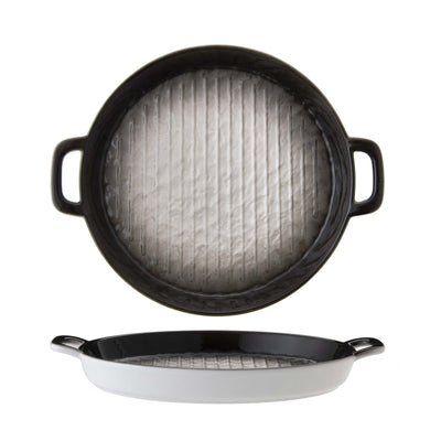 Shade Nero Tegame Tondo 2 Manici New Bone China Ø23,6 cm H3 3 Pezzi