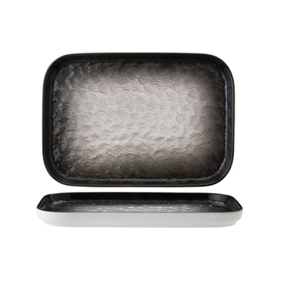 Shade Nero Vassoio Rettangolare Impilabile New Bone China 26x18,2 cm 3 Pezzi