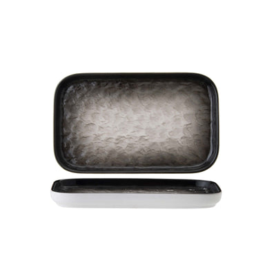 Shade Nero Vassoio Rettangolare Impilabile New Bone China 20,5x12,7 cm 6 Pezzi