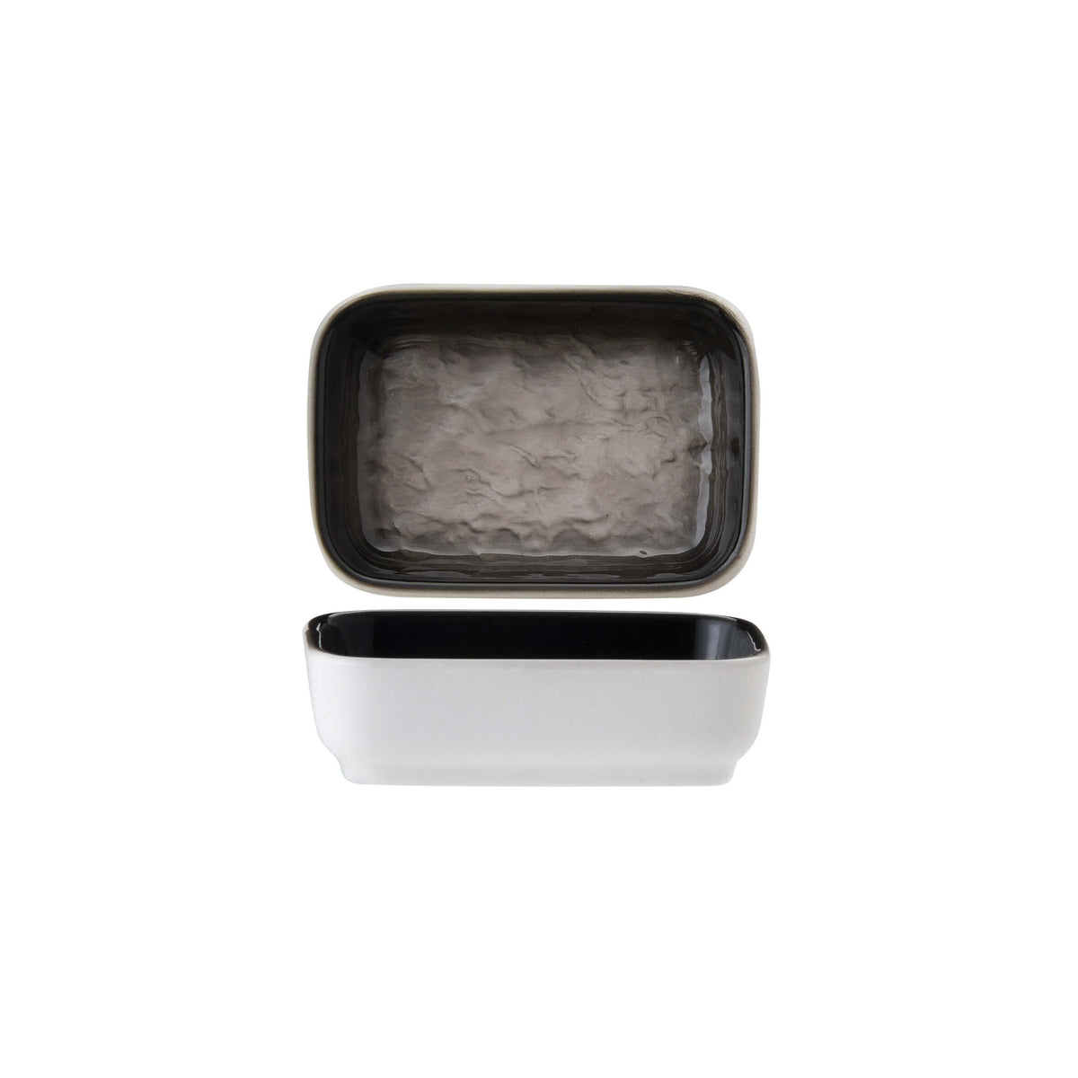 Shade Nero Coppetta Rettangolare New Bone China 9,2x6,5 cm 6 Pezzi