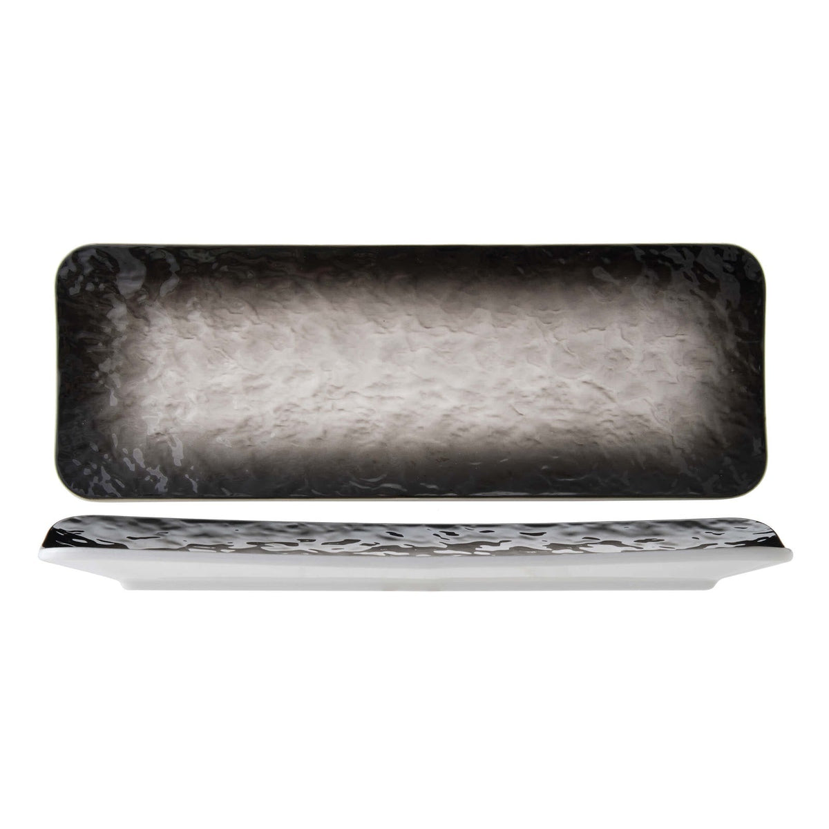 Shade Nero Vassoio Rettangolare New Bone China 35,3x12,8 cm 3 Pezzi
