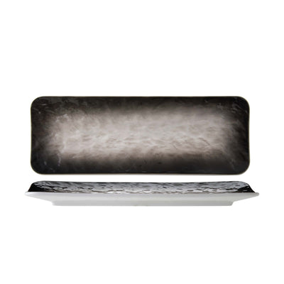 Shade Nero Vassoio Rettangolare New Bone China 30x10,8 cm 3 Pezzi