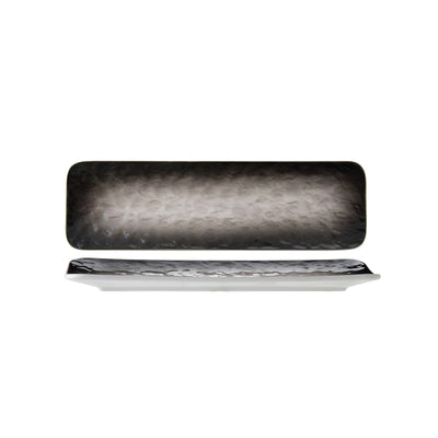 Shade Nero Vassoio Rettangolare New Bone China 24,6x7,5 cm 6 Pezzi