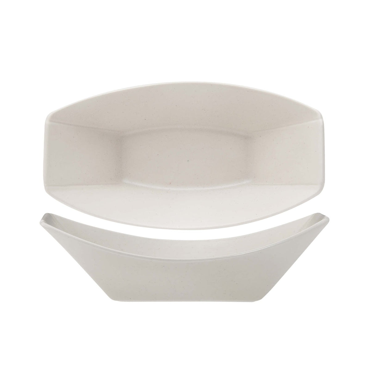 Streat Vassoio Barchetta in Stoneware Beige 24x13 cm Confezione 2 Pezzi