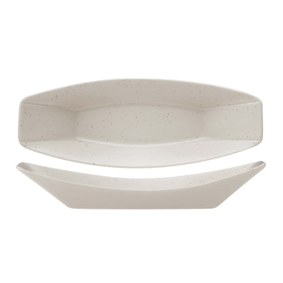 Streat Vassoio Barchetta in Stoneware Beige 30x11,5 cm Confezione 2 Pezzi