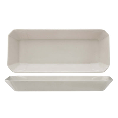 Streat Vassoio Rettangolare in Stoneware Beige 30x13 cm Confezione 2 Pezzi