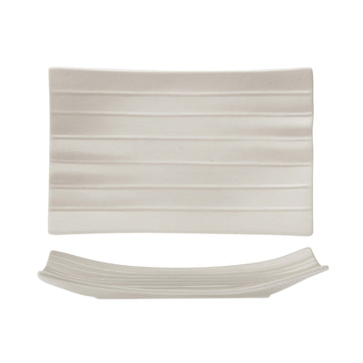Streat Vassoio Rettangolare in Stoneware Beige 23,5x15 cm Confezione 2 Pezzi