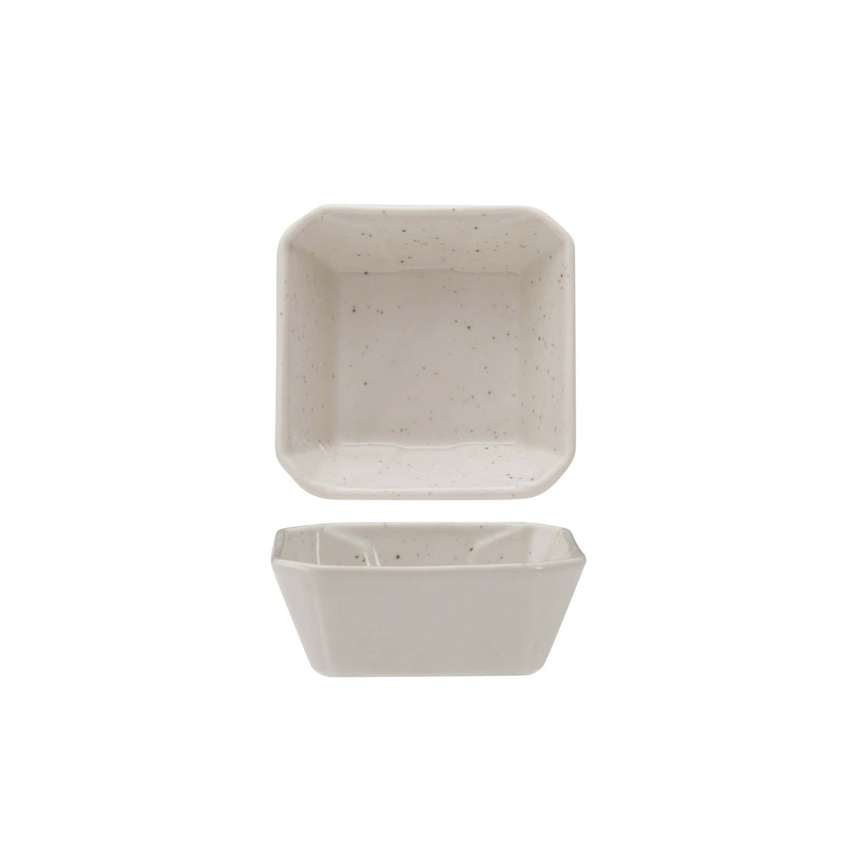 Streat Coppetta Quadrata Stoneware Beige 8,5x8,5 cm Confezione 4 Pezzi