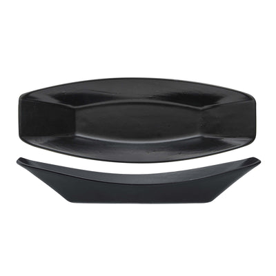 Streat Vassoio Barchetta Stoneware Nero 30x11,5 cm Confezione 2 Pezzi