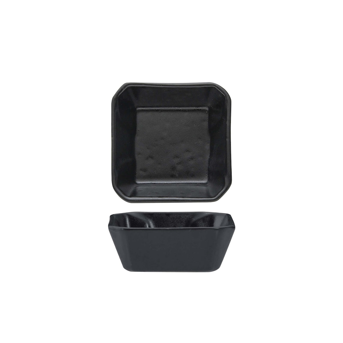 Streat Coppetta Quadrata Stoneware Nero 8,5x8,5 cm Confezione 4 Pezzi