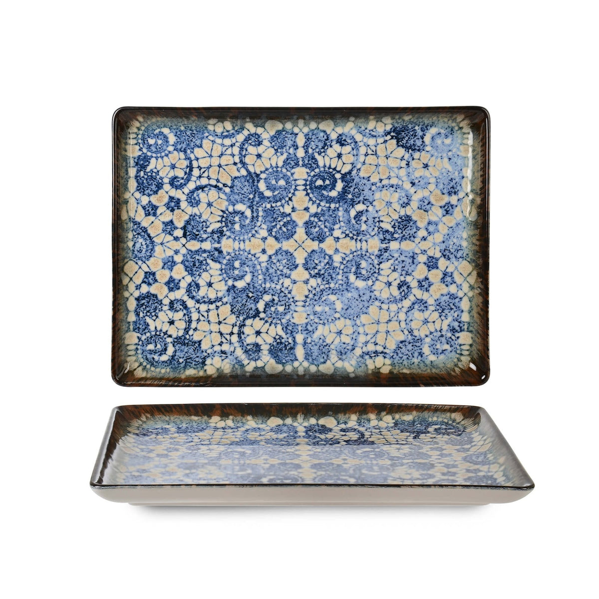 Bluet Vassoio Rettangolare in Porcellana Fine China 23x17 cm 12 Pezzi