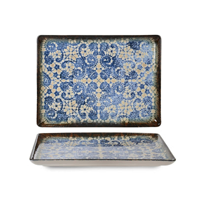 Bluet Vassoio Rettangolare in Porcellana Fine China 23x17 cm 12 Pezzi