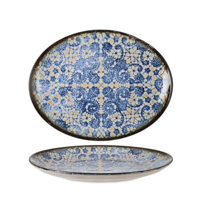 Bluet Vassoio Ovale in Fine China 30,6x24 cm 6 Pezzi