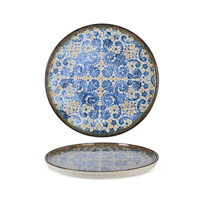 Bluet Piatto Piano Impilabile in Fine China 20 cm 6 Pezzi