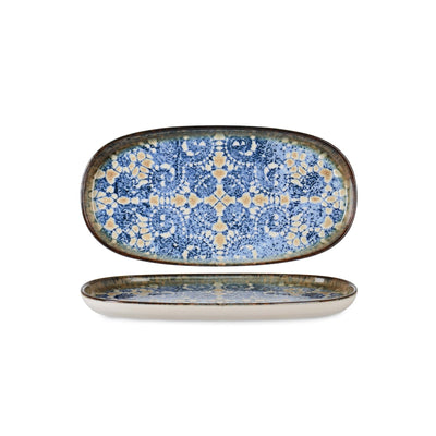 Bluet Vassoio Ovale in Fine China 25x13 cm 6 Pezzi