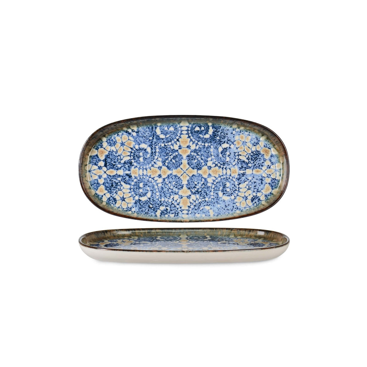 Bluet Vassoio Ovale in Fine China 21x11 cm 12 Pezzi
