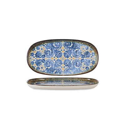Bluet Vassoio Ovale in Fine China 21x11 cm 12 Pezzi
