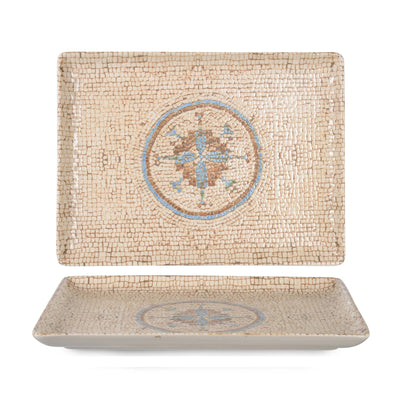 Celest Vassoio Rettangolare in Porcellana Decorata 30x22 cm 6 Pezzi