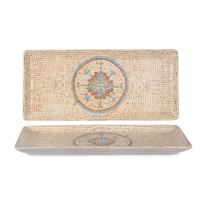 Celest Vassoio Rettangolare in Porcellana Decorata 23x17 cm 12 Pezzi