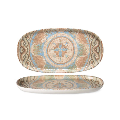 Celest Vassoio Ovale in Porcellana Decorata 30x15 cm H 1,6 cm 6 Pezzi