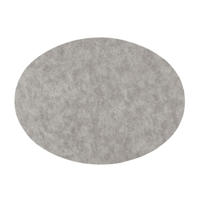 Troja Tovaglietta Ovale Ecopelle Argento 45x33 cm 12 Pezzi