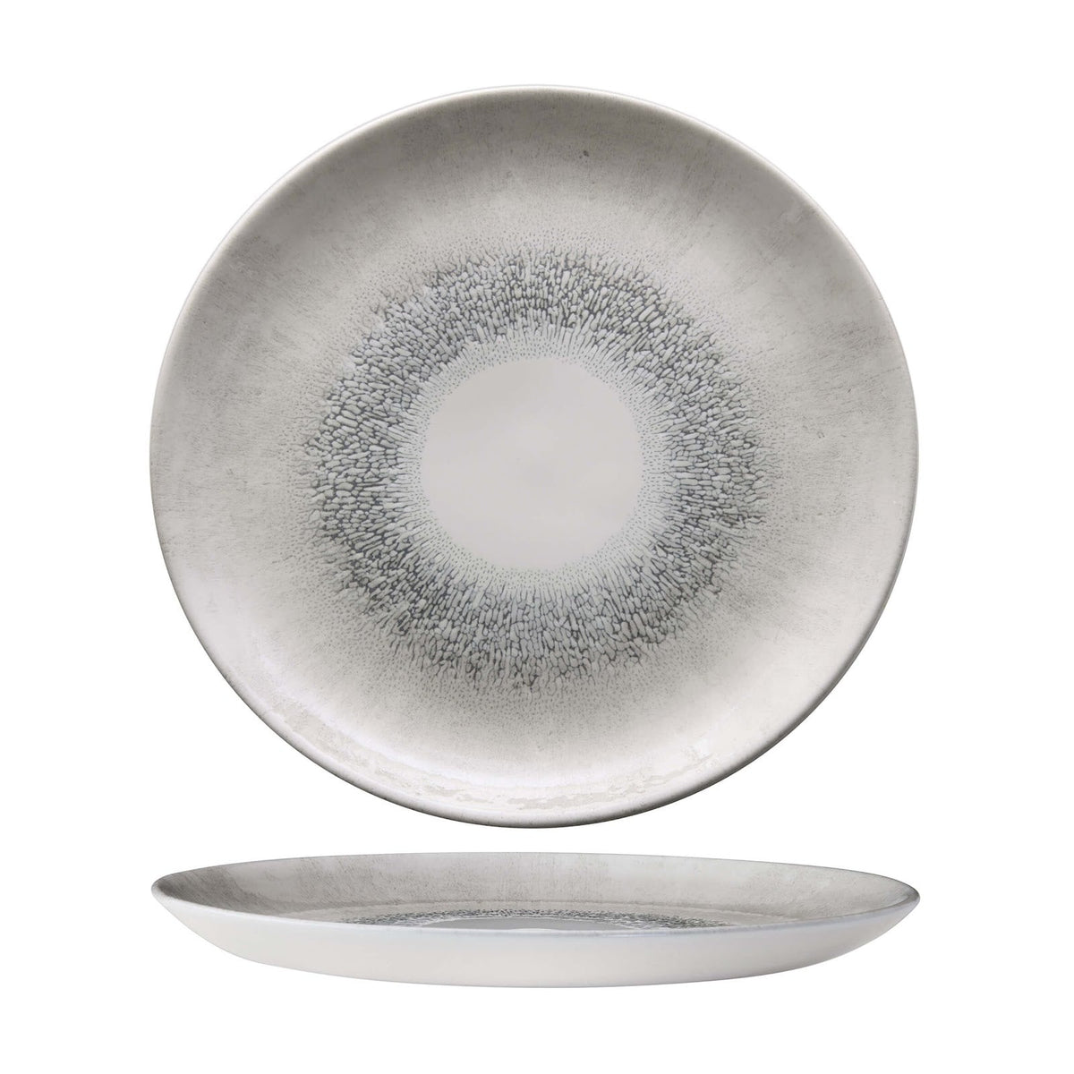 Churchill Studio Prints Fusion Agate Grey Piatto Piano Ceramica Ø 26 cm 12 Pezzi