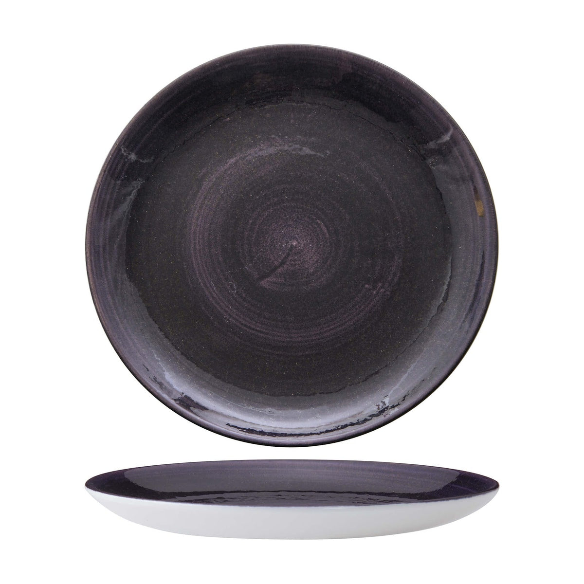 Churchill Stonecast Patina Purple Piatto Piano in Ceramica 26 cm 12 Pezzi
