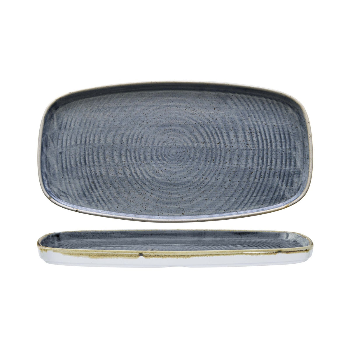 Churchill Stonecast Blueberry Vassoio Rettangolare Impilabile in Ceramica 30x15,4 cm 6 Pezzi