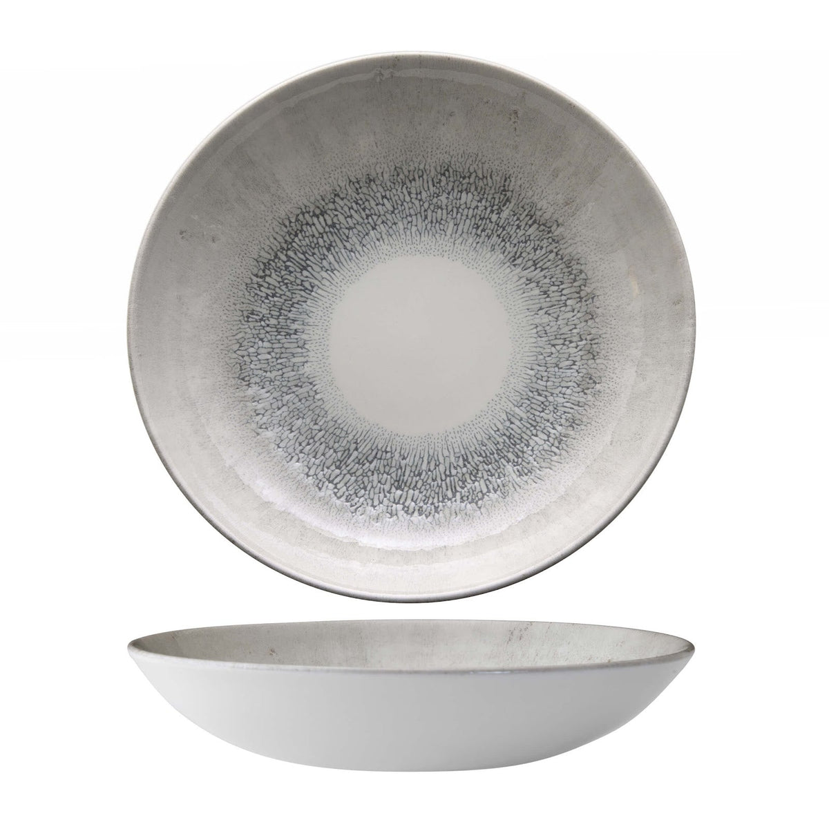 Churchill Studio Prints Fusion Agate Grey Piatto Fondo in Ceramica 24,8 cm 12 Pezzi