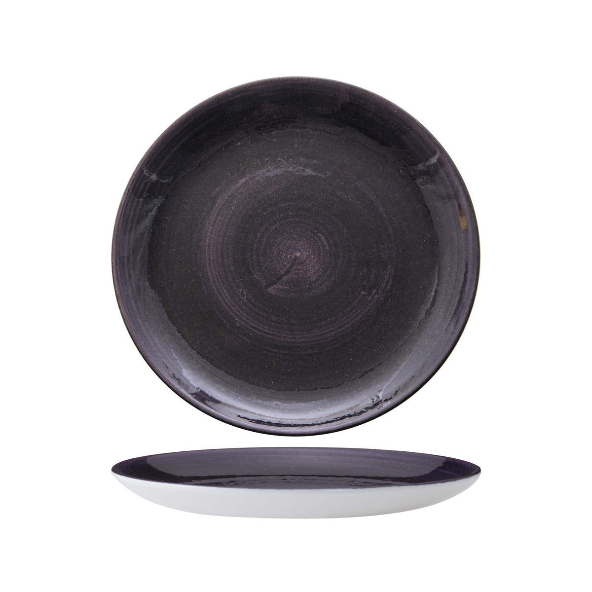 Churchill Stonecast Patina Viola Piatto Frutta Ceramica 21,7 cm 12 Pezzi