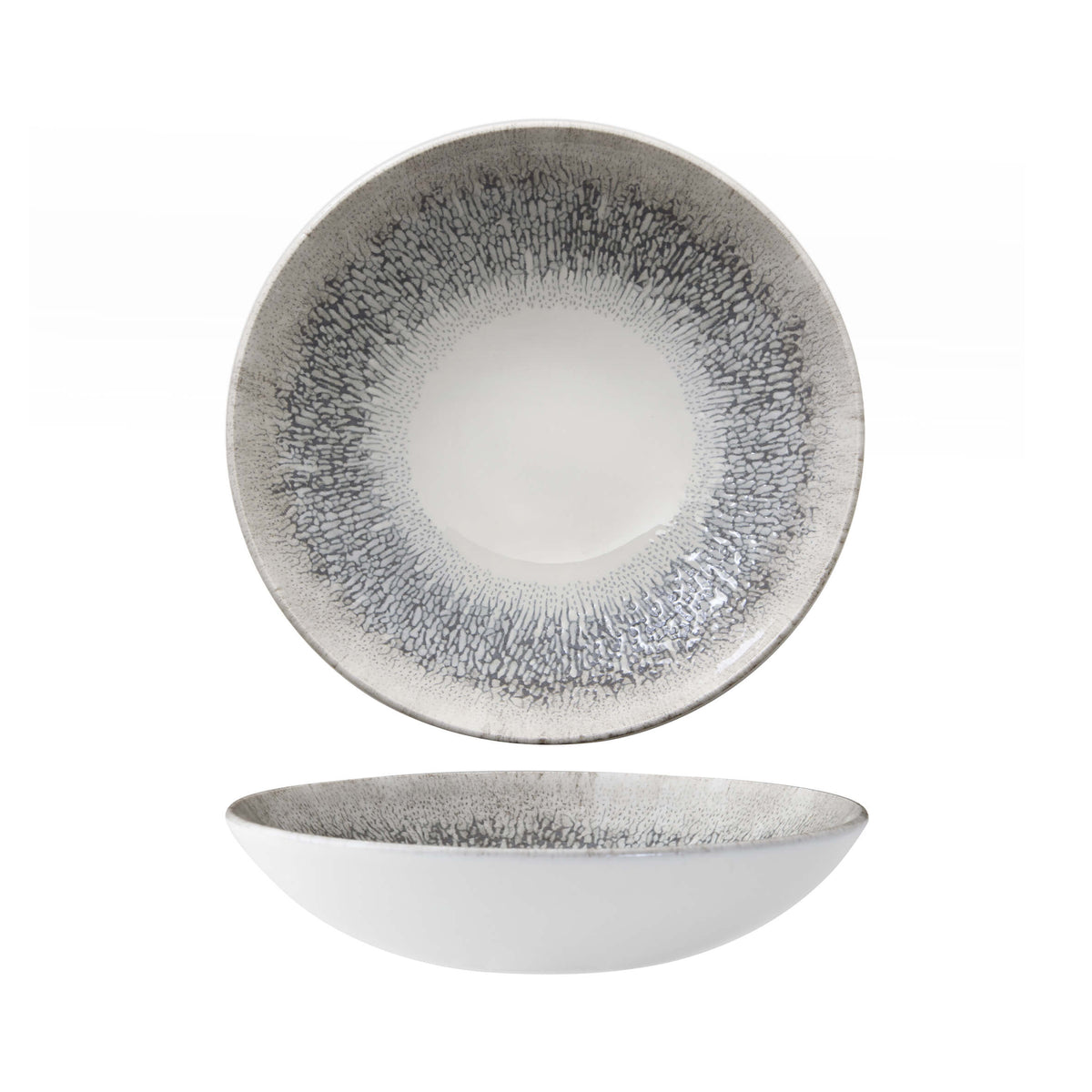 Churchill Studio Prints Fusion Grigio Piatto Fondo Ceramica 18,2 cm 12 Pezzi