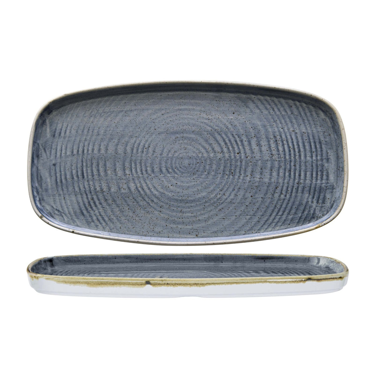 Churchill Stonecast Blueberry Vassoio Rettangolare Impilabile Ceramica 35x18,5 cm 6 Pezzi