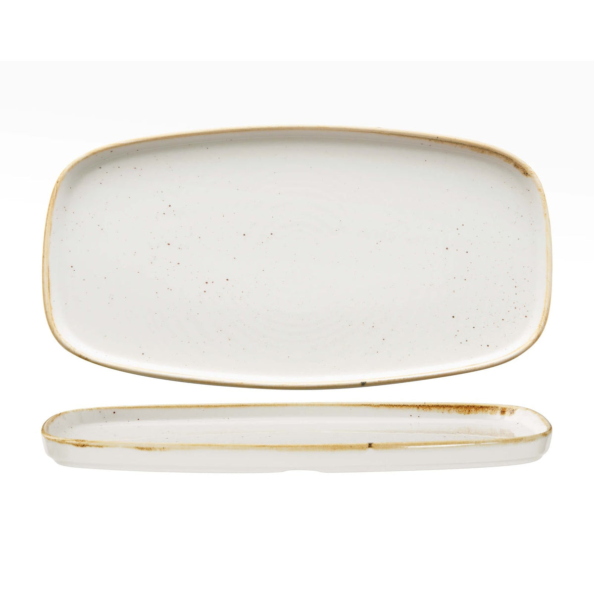Churchill Stonecast Vassoio Rettangolare Impilabile Bianco 35x18,5 cm 6 Pezzi