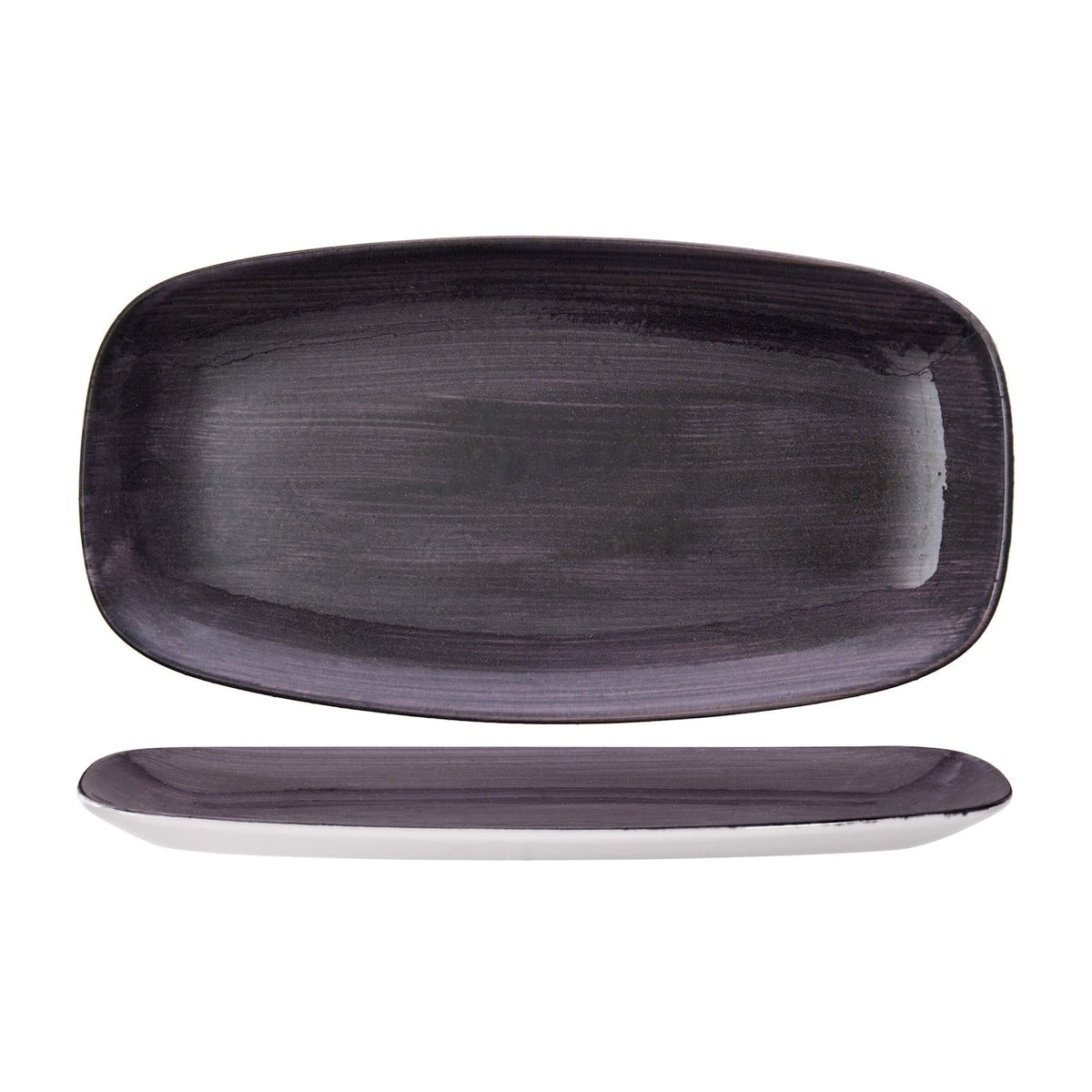 Churchill Stonecast Patina Viola Vassoio Rettangolare Ceramica 35,5x18,9 cm 6 Pezzi