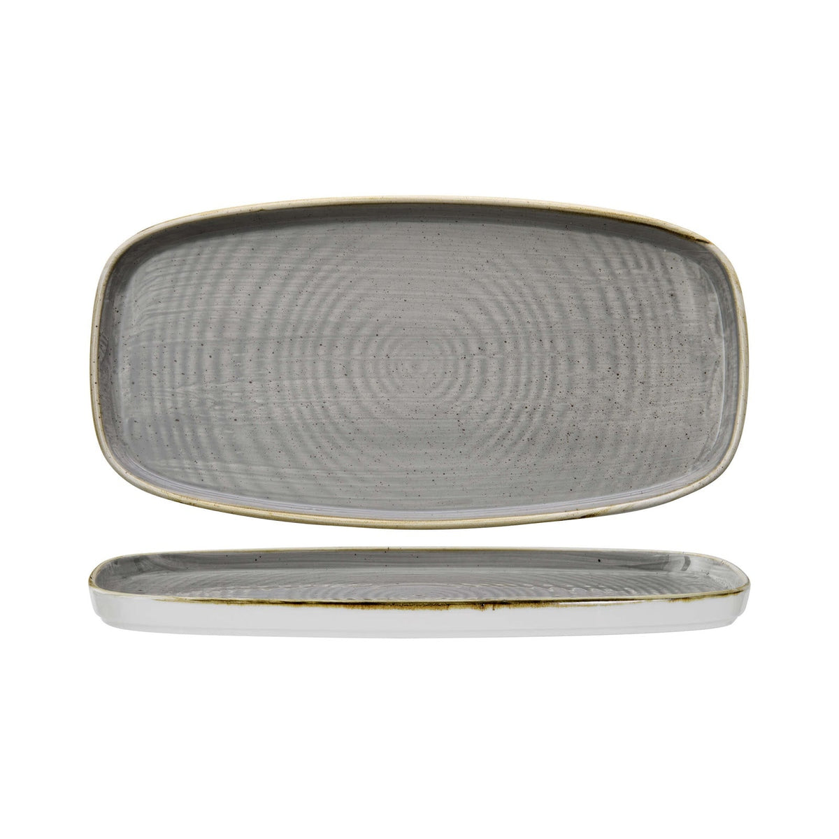 Churchill Stonecast Vassoio Rettangolare Impilabile Grigio 30x15,4 cm 6 Pezzi