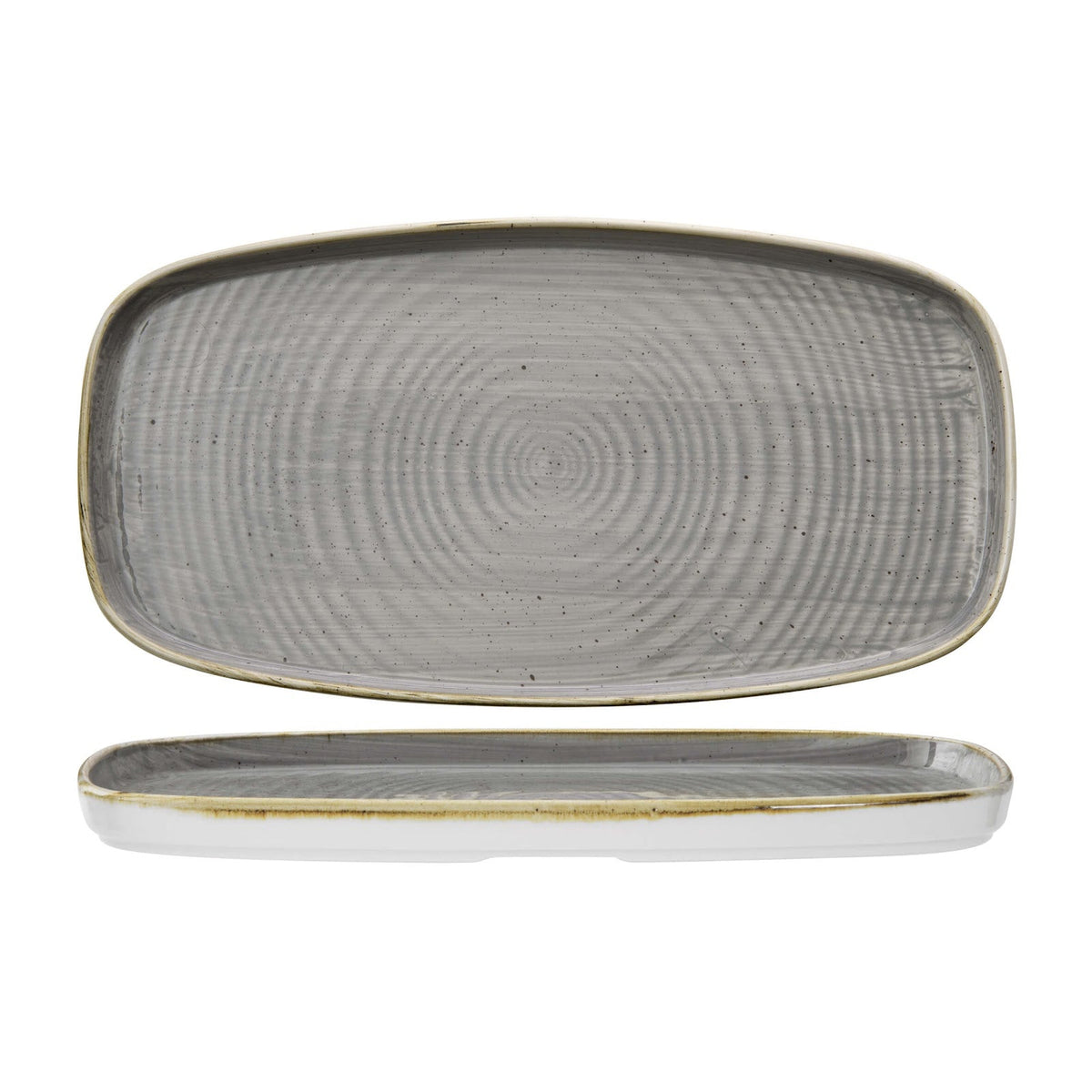 Churchill Stonecast Vassoio Rettangolare Impilabile Grigio 35x18,5 cm 6 Pezzi